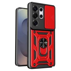 Amorus - AMORUS Samsung Galaxy S26 Ultra Mobilskal Kickstand PC + TPU - R&ouml;d