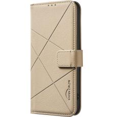 BINFEN COLOR - BINFEN Samsung Galaxy A37 Pl&aring;nboksfodral Konstl&auml;der RFID Skydd - Beige