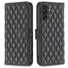 BINFEN COLOR - BINFEN Samsung Galaxy A55 5G Skal &Auml;kta L&auml;der Rhombus - Svart