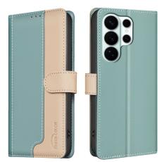 BINFEN COLOR - BINFEN Samsung Galaxy S26 Ultra Fodral &Auml;kta L&auml;der RFID Skydd - Gr&ouml;n