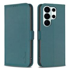 OEM - BINFEN Samsung Galaxy S26 Ultra Fodral Konstl&auml;der Flip Folio - Gr&ouml;n