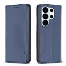 BINFEN COLOR - BINFEN Samsung Galaxy S26 Ultra Skal &Auml;kta L&auml;der St&auml;llfodral - Bl&aring;