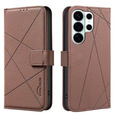 BINFEN COLOR - BINFEN Samsung Galaxy S26 Ultra Fodral &Auml;kta L&auml;der RFID Skydd - Brun