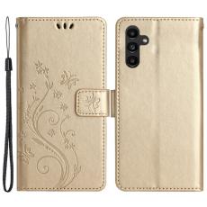 OEM - Butterfly Samsung Galaxy A55 5G Fodral KonstL&auml;der - Guld