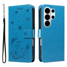 OEM - Cat Bee Samsung Galaxy S26 Ultra Fodral &Auml;kta L&auml;der - Bl&aring;
