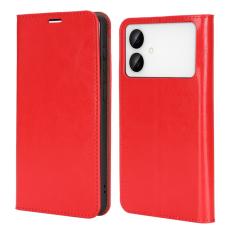 OEM - Crazy Horse Samsung Galaxy S26 Edge Pl&aring;nboksfodral &Auml;kta L&auml;der - R&ouml;d