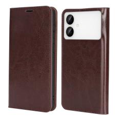 OEM - Crazy Horse Samsung Galaxy S26 Edge Pl&aring;nboksfodral &Auml;kta l&auml;der- Brun