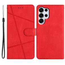 KHAZNEH - Crazy Horse Samsung Galaxy S26 Ultra Fodral Konstl&auml;der St&auml;ll - R&ouml;d