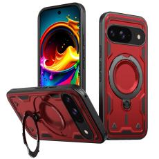 N/A - Google Pixel 10/10 Pro Skal Plast Militärskydd Kickstand - Röd