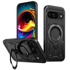 N/A - Google Pixel 10/10 Pro Skal Plast Militärskydd Med Ställ - Svart