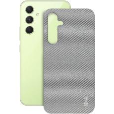 Imak - IMAK Samsung Galaxy A35 5G Skal Textil L&auml;der + Plast - Ljusgr&aring;