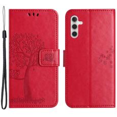 OEM - Imprint Samsung Galaxy A55 5G Skal Konstl&auml;der M&ouml;nster Uggla - R&ouml;d