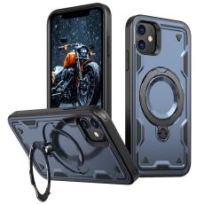 N/A - iPhone 11 / XR Skal Plast Militärt Skydd Kickstand - Blå