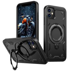 N/A - iPhone 11 / XR Skal Plast Militärt Skydd Kickstand - Svart