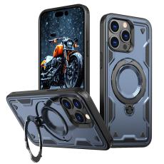 N/A - iPhone 15 Pro Skal Plast Militärt Skydd Med Ställ - Blå