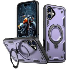 N/A - iPhone 16 Skal Militärskydd Plast Kickstand - Lila