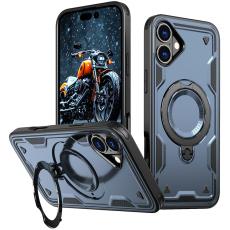 N/A - iPhone 16 Skal Plast MagSafe Militärskydd - Blå