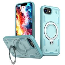 N/A - iPhone 16e Skal Militärskydd Plast Kickstand - Baby Blue
