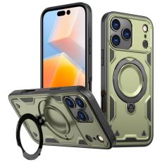 N/A - iPhone 17 Pro Max Skal Plast Militärskydd Kickstand - Olive Green