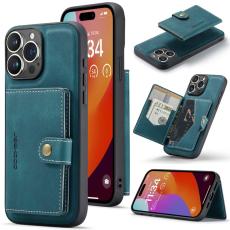 JEEHOOD - JEEHOOD iPhone 16 Pro Fodral Äkta Läder + Plast Avtagbar - Blå