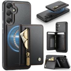 JEEHOOD - JEEHOOD Samsung Galaxy A55 5G Pl&aring;nboksfodral Avtagbart Konstl&auml;der - Svart