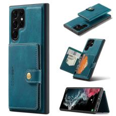 JEEHOOD - JEEHOOD Samsung Galaxy S22 Ultra 5G Fodral Äkta Läder - Blå