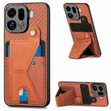 OEM - K-Shaped Oppo Find X9 Pro 5G Fodral &Auml;kta L&auml;der - Brun