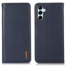 KHAZNEH - KHAZNEH Samsung Galaxy A35 5G Skal &Auml;kta L&auml;der Nappa - M&ouml;rkbl&aring;