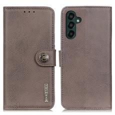 KHAZNEH - KHAZNEH Samsung Galaxy A55 5G Pl&aring;nboksfodral Konstl&auml;der - Khaki