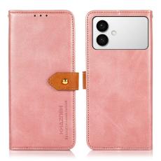 KHAZNEH - KHAZNEH Samsung Galaxy S26 Edge Pl&aring;nboksfodral Konstl&auml;der Flip Cover - Ros&eacute;guld