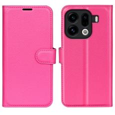 OEM - Litchi Oppo Find X9 Pro 5G Fodral &Auml;kta L&auml;der - Rosar&ouml;d