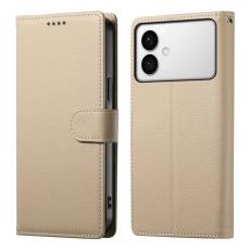 OEM - LITCHI Samsung Galaxy S26 Edge Pl&aring;nboksfodral Konstl&auml;der - Aprikos