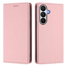 OEM - LITCHI Samsung Galaxy S26 / S26 Pro Fodral &Auml;kta L&auml;der RFID Skydd - Rosa