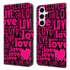 OEM - LOVE Samsung Galaxy S26+ Fodral M&ouml;nstertryck Konstl&auml;der Flip - Svart