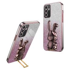 OEM - Lovely Rabbit Samsung Galaxy A35 5G Skal Glitter - Rosa