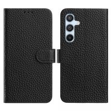 OEM - LUXCASE Samsung Galaxy A55 5G Pl&aring;nboksfodral &Auml;kta L&auml;der Flip - Svart