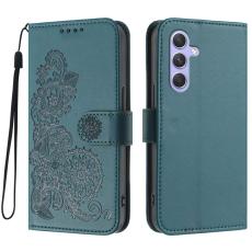 OEM - Mandala Samsung Galaxy A55 5G Pl&aring;nboksfodral Konstl&auml;der - Gr&ouml;n