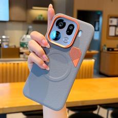 OEM - Oppo Find X9 Pro 5G Fodral &Auml;kta L&auml;der - Gr&aring;