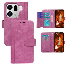 OEM - Oppo Find X9 Pro 5G Fodral &Auml;kta L&auml;der Linjem&ouml;nster - Rosa