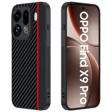 OEM - Oppo Find X9 Pro 5G Fodral &Auml;kta L&auml;der + Plast Kolfiber - Svart