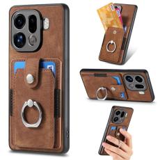 OEM - Oppo Find X9 Pro 5G Fodral &Auml;kta L&auml;der Plast Skydd - Brun