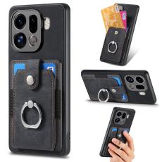 OEM - Oppo Find X9 Pro 5G Fodral &Auml;kta L&auml;der Plast Skydd - Svart