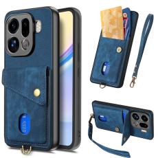 OEM - Oppo Find X9 Pro 5G Fodral Kickstand L&auml;der - Bl&aring;