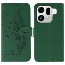 OEM - Oppo Find X9 Pro 5G Fodral Konstl&auml;der L&auml;der - Gr&ouml;n