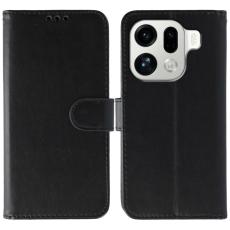 OEM - Oppo Find X9 Pro 5G Fodral PU L&auml;der Flip med Rem - Svart