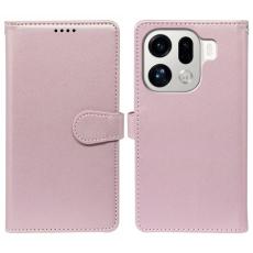 OEM - Oppo Find X9 Pro 5G Fodral PU L&auml;der St&auml;ll - Ros&eacute;guld