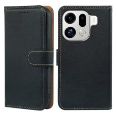 OEM - Oppo Find X9 Pro 5G Kortfack Fodral &Auml;kta L&auml;der RFID Skydd - Svart