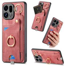 OEM - Oppo Find X9 Pro 5G Kortfack Fodral &Auml;kta L&auml;der - Rosa