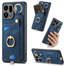 OEM - Oppo Find X9 Pro 5G Ring Fodral &Auml;kta L&auml;der - Bl&aring;