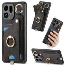 OEM - Oppo Find X9 Pro 5G Ring Fodral &Auml;kta L&auml;der - Svart